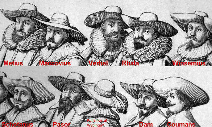 Franeker professoren in de begrafenisstoet van Ernst Casimir, januari 1633