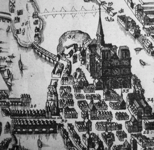 detail plattegrond Parijs - 20: pont Notre Dame