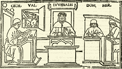 Juvenalis 1497, folio, 24 x 17 cm.