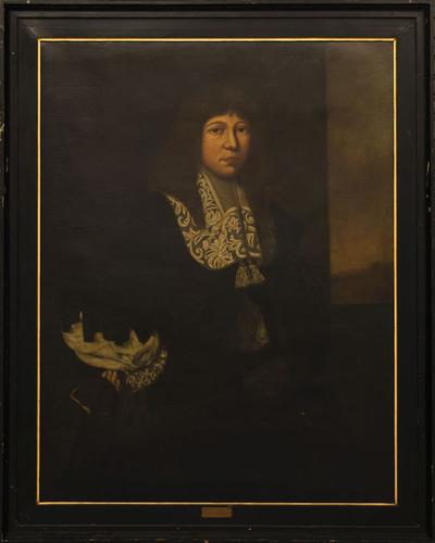 Jarich van Ockinga
datering: 1669 - na huwelijk (1668) met Barber van Camstra bij betrekken 1669 gekocht huis Tweebaksmarkt/Nieuwe Oosterstraat
toegeschreven (RKD) aan Julius de Geest, zoon van Wybrand
alternatief: Jan Bredael?
