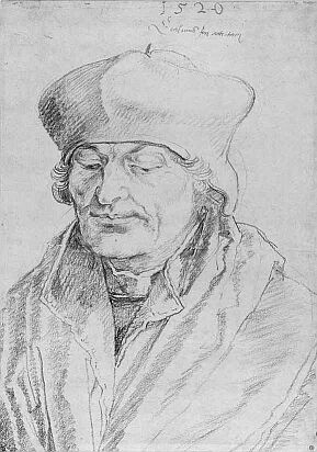 Erasmus door Dürer, houtskool 1520