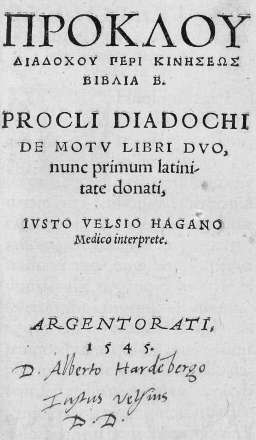 Proclus - Straatsburg 1545